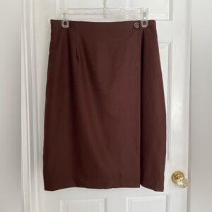 Chocolate brown wool skirt, pure wool by Amanda Smith, size 16